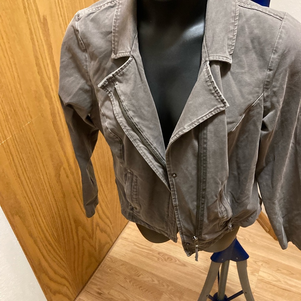 Torrid grey distressed moto jacket
